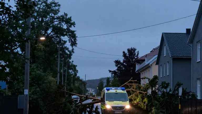 Illustration for: Europe in blackout: 150,000 homes lose power as twin storms batter the north